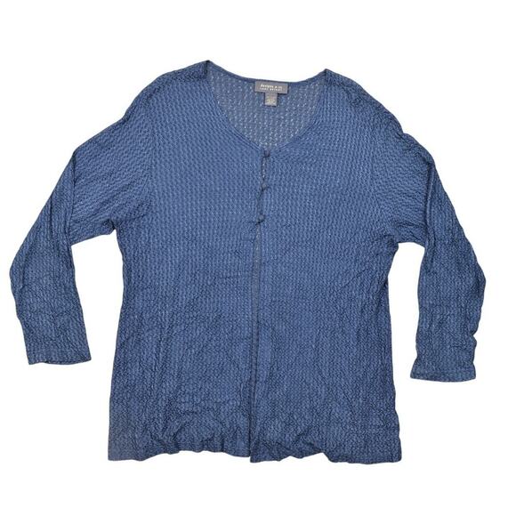 Lane Bryant Blue Cardigan Plus Size 22/24 Acetate 3 Button Front Knit Long - Picture 1 of 8